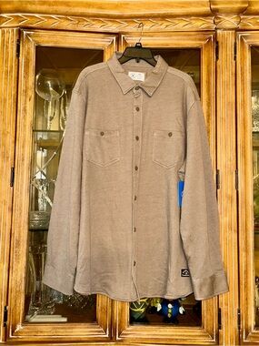Hurley Men's Taupe Long-Sleeve Button Shirt Jacket